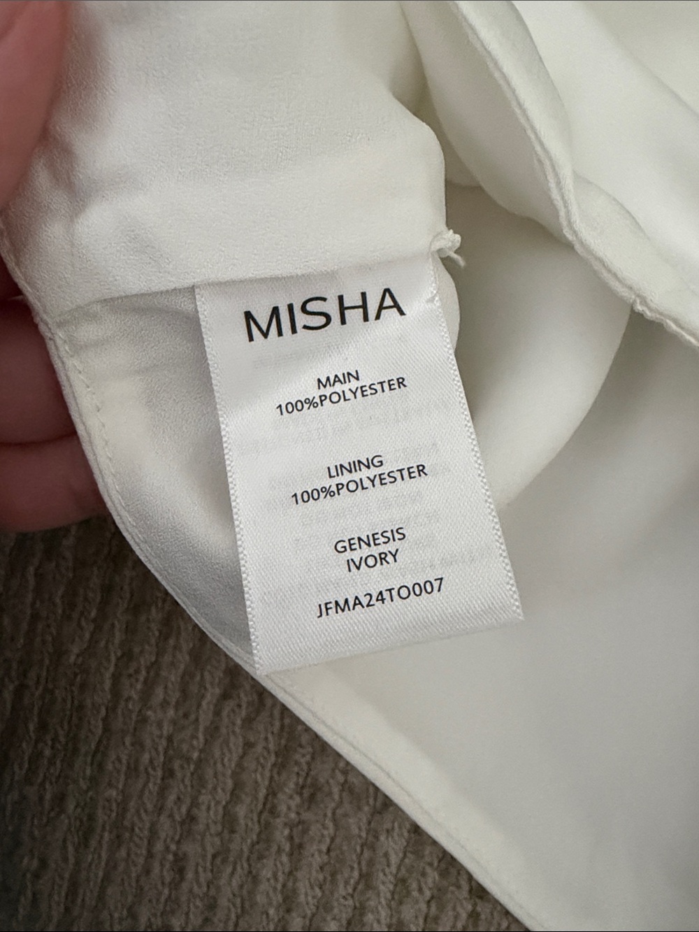 Misha Genesis Satin Top in Ivory White Halter Crop Top Side Tie Size S - Picture 9 of 10
